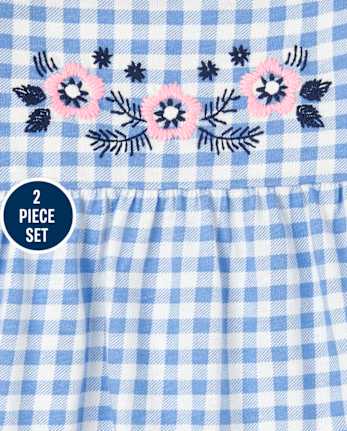 Toddler Girls Gingham 2-Piece Set