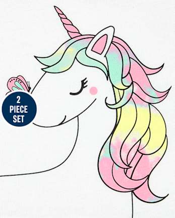 Toddler Girls Unicorn Peplum 2-Piece Set