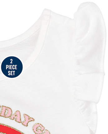 Toddler Girls Birthday Rainbow 2-Piece Set