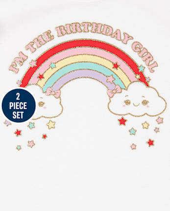Toddler Girls Birthday Rainbow 2-Piece Set