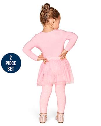 Conjunto de 2 piezas de conejito brillante para niñas pequeñas