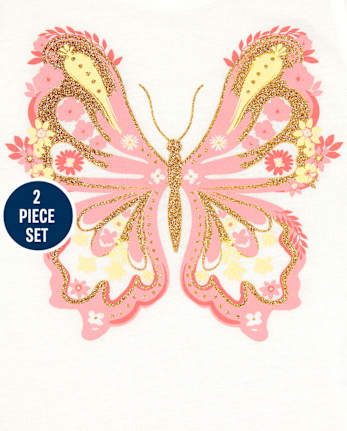 Toddler Girls Butterfly Floral 2-Piece Set