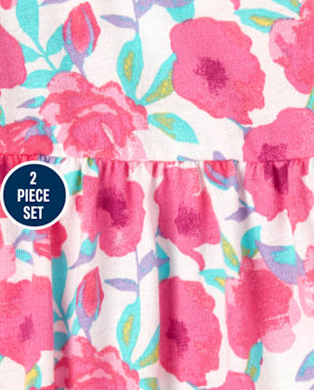 Toddler Girls Floral Ruffle 2-Piece Set