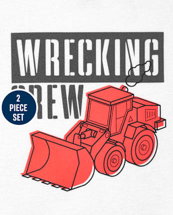 Conjunto de 2 piezas con estampado gráfico para bebés y niños pequeños