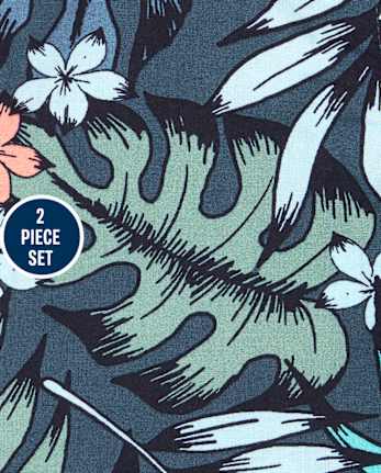 Ensemble de tenue barboteuse tropicale pour bébé garçon