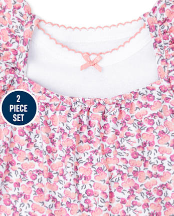 Baby Girls Floral 2-Piece Playwear Set