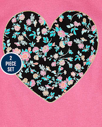 Toddler Girls Heart Floral 2-Piece Set