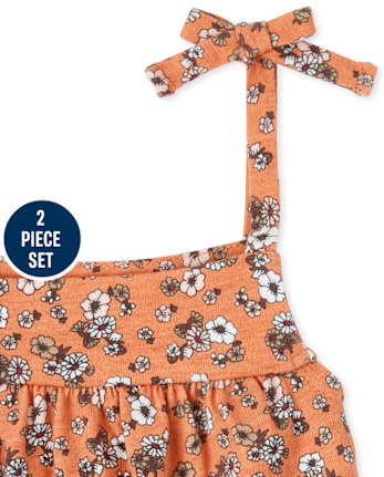 Toddler Girls Floral Ruffle 2-Piece Set