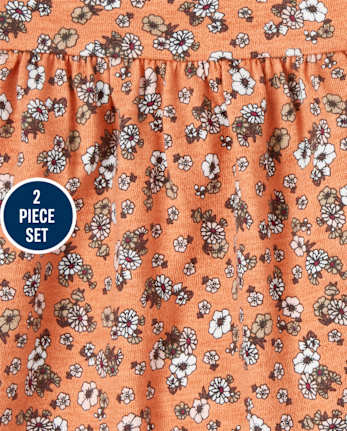 Toddler Girls Floral Ruffle 2-Piece Set