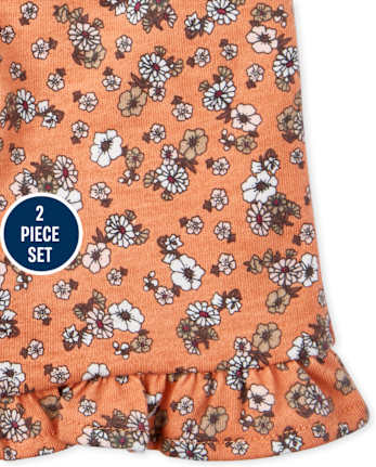 Toddler Girls Floral Ruffle 2-Piece Set