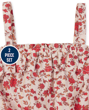Toddler Girls Floral Ruffle 2-Piece Set