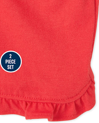 Toddler Girls Floral Ruffle 2-Piece Set