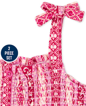 Toddler Girls Floral Smocked 2-Piece Set