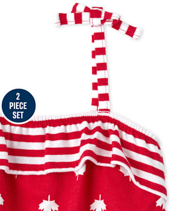 Ensemble 2 pièces Fête du Canada pour toute-petite fille