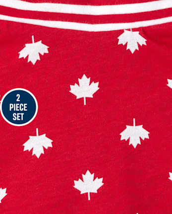 Ensemble 2 pièces Fête du Canada pour toute-petite fille