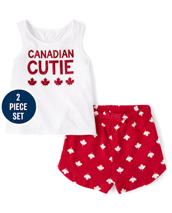 Ensemble de tenue 2 pièces Canadian Cutie pour petites filles