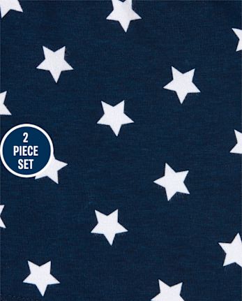 Conjunto de 2 piezas americana con corazón y estrellas para niñas