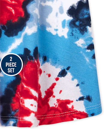 Conjunto de 2 piezas Americana Tie Dye para niñas