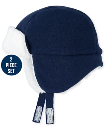 Ensemble tuque trappeur et mitaines bébé garçon