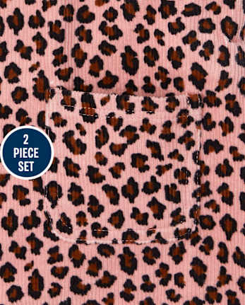 Toddler Girls Leopard Skirtall 2-Piece Set