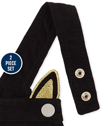 Conjunto de 2 piezas con falda de gato para niñas pequeñas