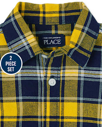 Baby Boys Dad And Me Plaid Oxford 2-Piece Set