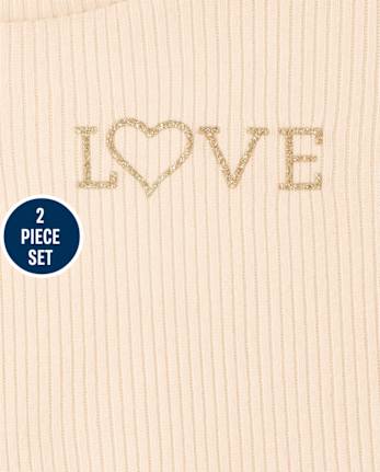 Juego de 2 piezas Love para niñas pequeñas