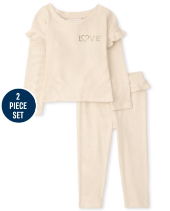 Juego de 2 piezas Love para niñas pequeñas