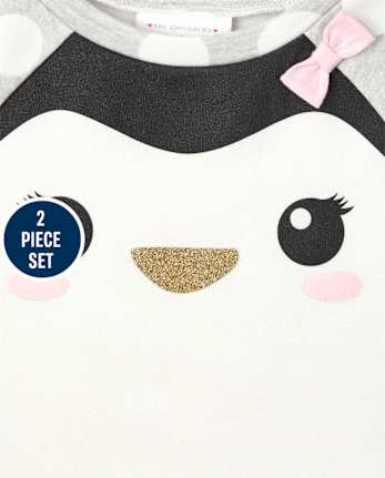 Toddler Girls Penguin Dot 2-Piece Set