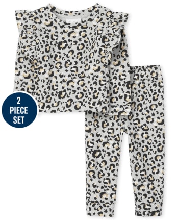 Ensemble 2 pièces léopard pour toute-petite fille