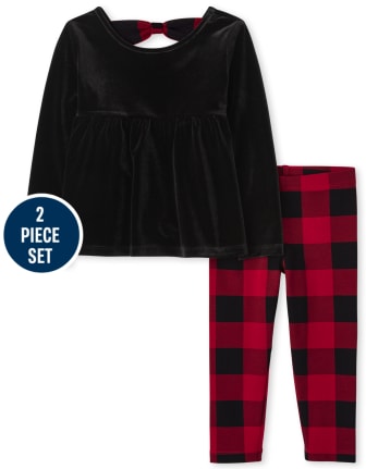 Ensemble 2 pièces à carreaux Buffalo pour petites filles