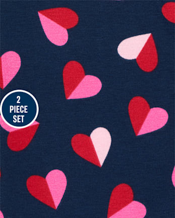 Toddler Girls Heart Bow 2-Piece Set