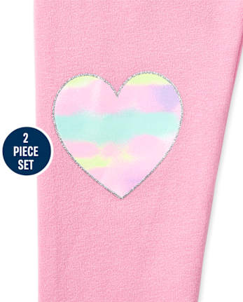 Conjunto de 2 piezas de sherpa teñido anudado para niñas pequeñas