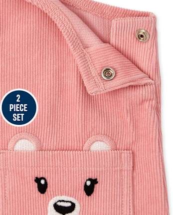 Ensemble 2 pièces jupe ours polaire pour toute-petite fille
