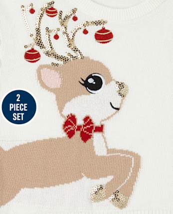 Conjunto de 2 piezas de reno para niñas pequeñas
