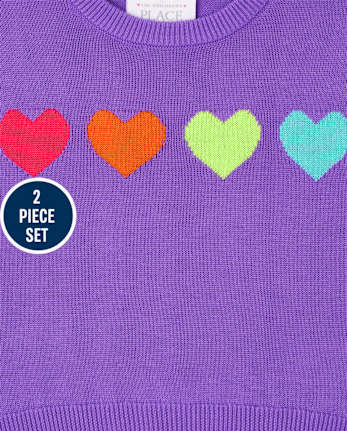 Toddler Girls Rainbow Heart 2-Piece Set