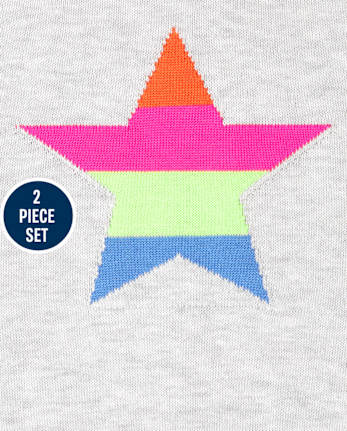 Conjunto de 2 piezas Rainbow Star para niñas pequeñas