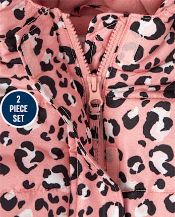 Ensemble de neige 2 pièces léopard pour filles