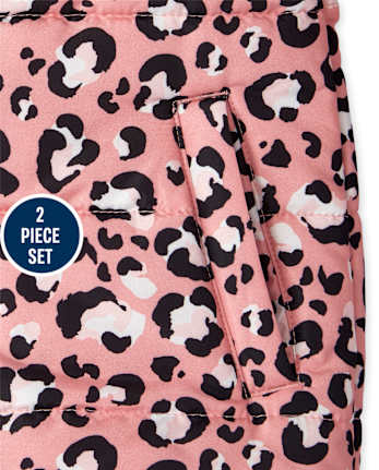 Ensemble de neige 2 pièces léopard pour filles