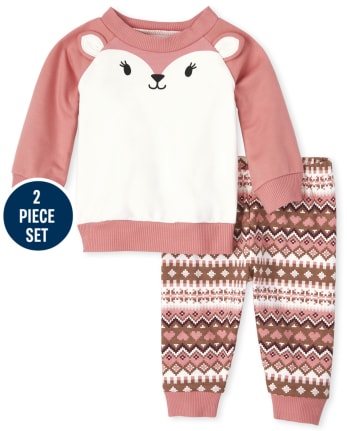 Baby Girls Deer 2-Piece Playwear Set
