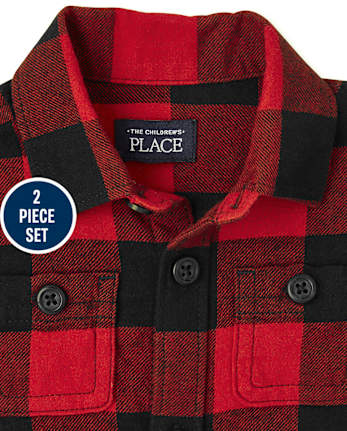 Baby Boys Matching Family Buffalo Plaid Flannel 2-Piece Set