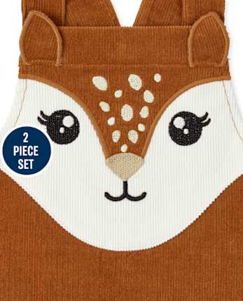 Conjunto de 2 piezas con falda de venado para niñas pequeñas