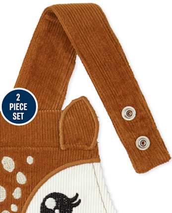 Conjunto de 2 piezas con falda de venado para niñas pequeñas