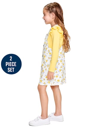 Toddler Girls Floral Skirtall 2-Piece Set