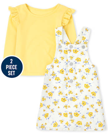 Toddler Girls Floral Skirtall 2-Piece Set