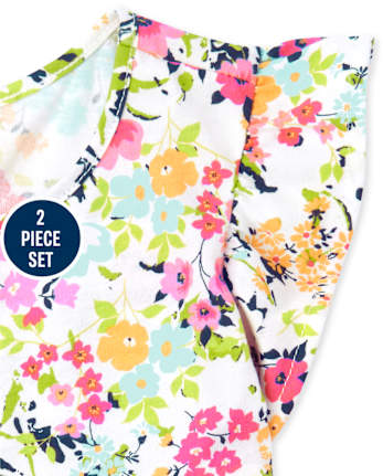 Toddler Girls Floral Empire Ruffle 2-Piece Set