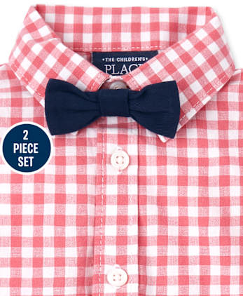 Baby Boys Gingham Poplin Outfit Set