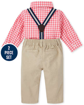 Baby Boys Gingham Poplin Outfit Set