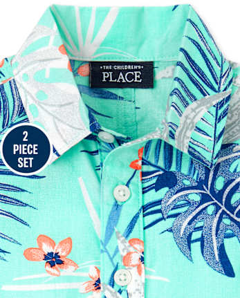 Baby Boys Tropical Romper Outfit Set