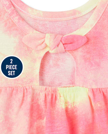 Ensemble 2 pièces nuisette tie-dye pour petites filles